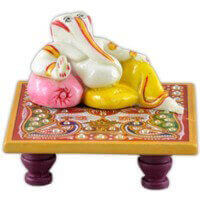 Traditional & Marble Gifts - MG-Marble dust masand Ganesh ring choki