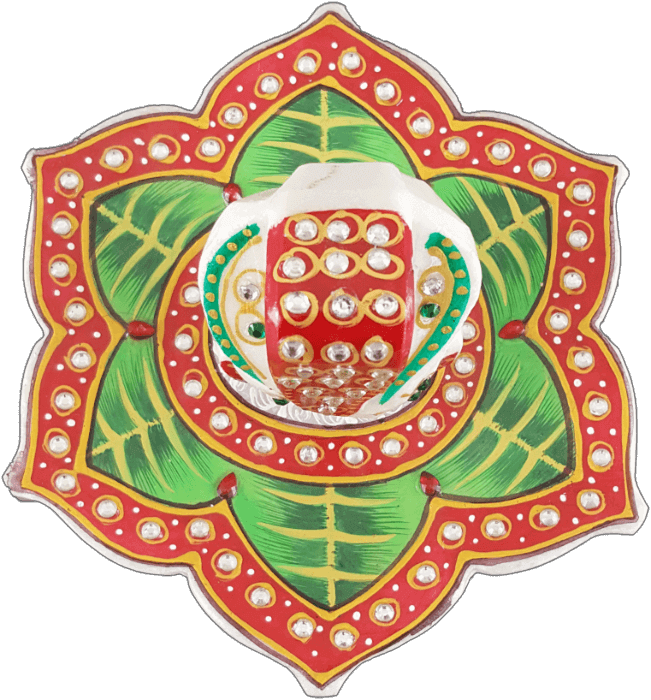 Traditional & Marble Gifts - MG-Marble leaf Ganesh choki - 3