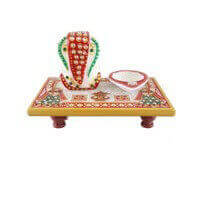 Traditional & Marble Gifts - MG-Ganpati chowki with diya