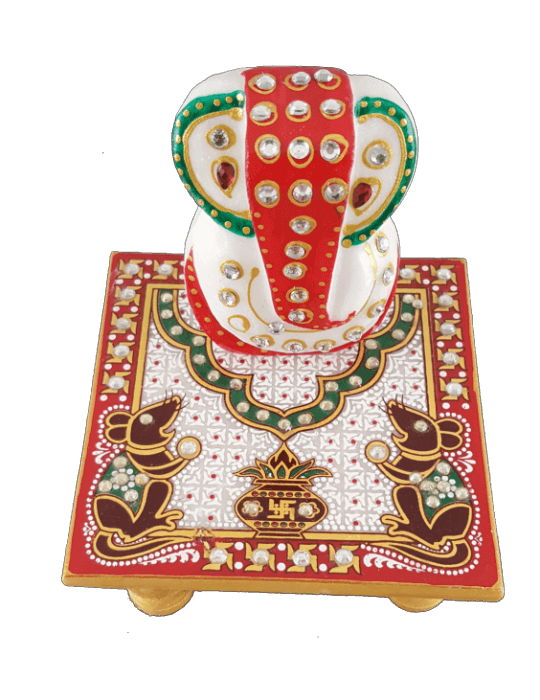 Traditional & Marble Gifts - MG-Ganpati chowki mouse - 2