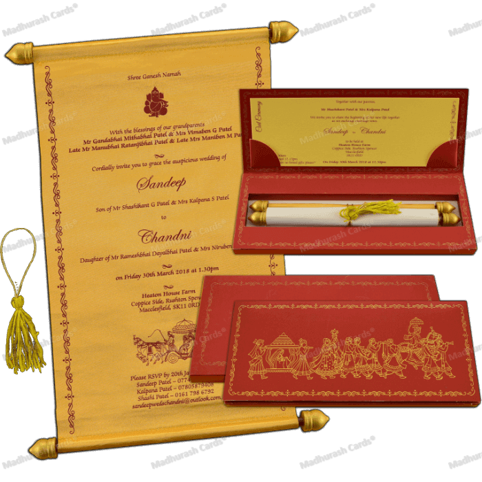 Traditional Scroll Wedding Invite SC5111Barat by