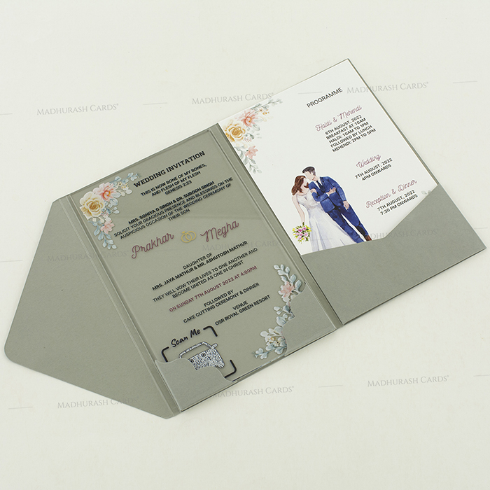 Acrylic Wedding Invites - AWI-9417Grey - 5