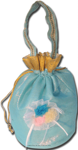 Potli Bags (Batwa Bags) - BB-Shimmer Flower Batwa - 2